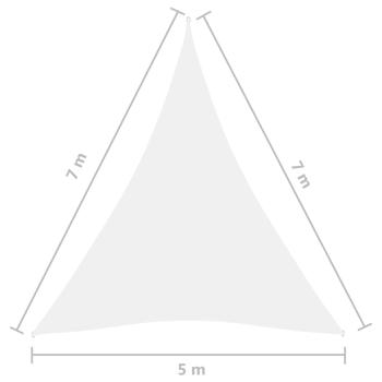 Sonnensegel Oxford-Gewebe Dreieckig 5x7x7 m Weiß