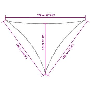 Sonnensegel Oxford-Gewebe Dreieckig 5x7x7 m Weiß