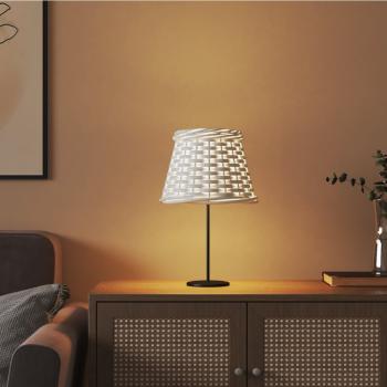 Lampenschirm Weiß Ø15x12 cm Korbweide