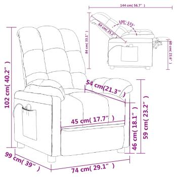Massagesessel Elektrisch Creme Stoff