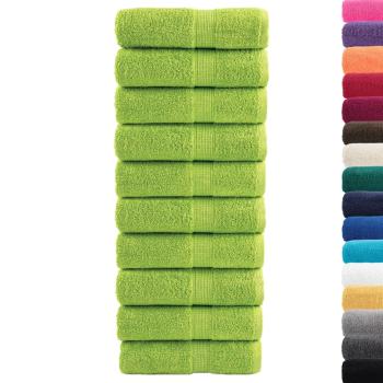 Premium-Gästetücher SOLUND 10 Stk. Apfelgrün 30x50 cm 600 g/m²