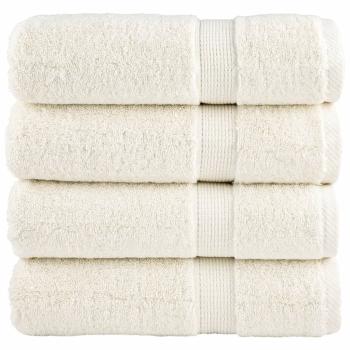 ARDEBO.de - Premium-Handtücher SOLUND 4 Stk. Cremeweiß 50x100 cm 600 g/m²