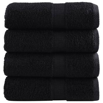 ARDEBO.de - Premium-Seiftücher SOLUND 4 Stk. Schwarz 30x30 cm 600 g/m²