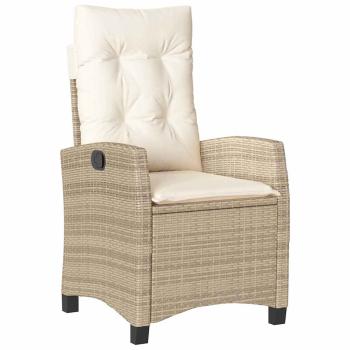 Garten Essgruppe mit Kissen 9 pcs Beige Poly-Rattan