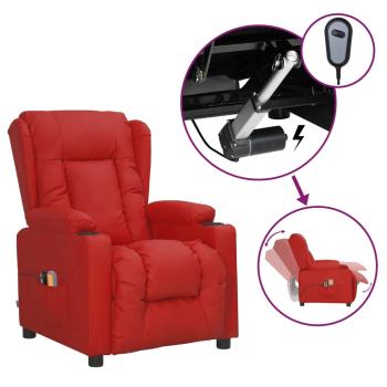 ARDEBO.de - Massagesessel Elektrisch Weinrot Kunstleder