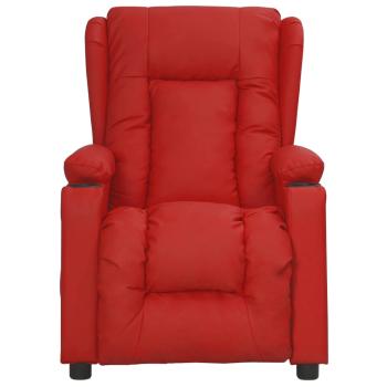 Massagesessel Elektrisch Weinrot Kunstleder