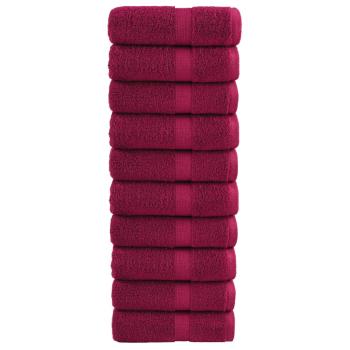 ARDEBO.de - Premium-Gästetücher SOLUND 10 Stk. Bordeaux 30x50 cm 600 g/m²