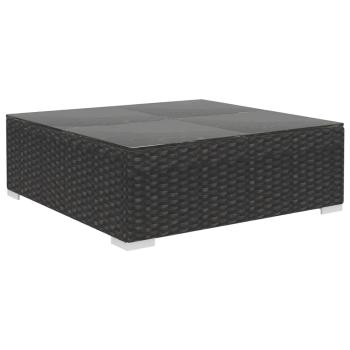 ARDEBO.de - 5-tlg. Garten-Lounge-Set mit Auflagen Poly Rattan Schwarz