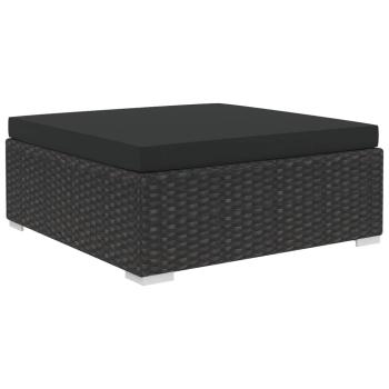 5-tlg. Garten-Lounge-Set mit Auflagen Poly Rattan Schwarz
