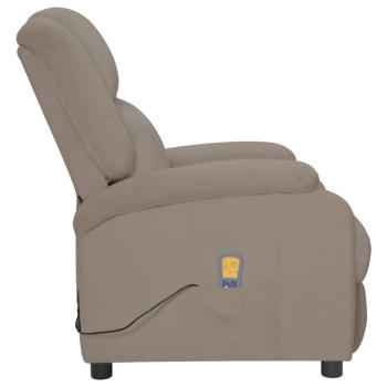 Massagesessel Elektrisch Hellgrau Samt