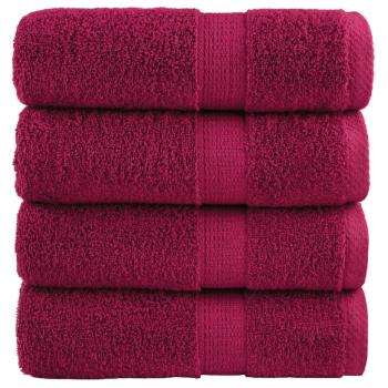 ARDEBO.de - Premium-Gästetücher SOLUND 4 Stk. Bordeaux 30x50 cm 600 g/m²
