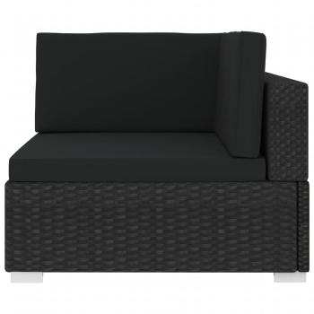 Modular-Sofa-Eckteil 1 Stk. + Auflagen Poly Rattan Schwarz