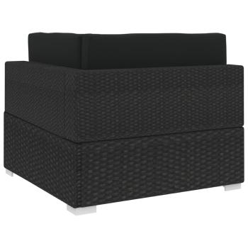 Modular-Sofa-Eckteil 1 Stk. + Auflagen Poly Rattan Schwarz