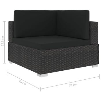 Modular-Sofa-Eckteil 1 Stk. + Auflagen Poly Rattan Schwarz