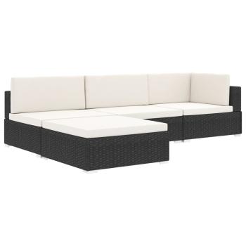Modular-Sofa-Eckteil 1 Stk. + Auflagen Poly Rattan Schwarz