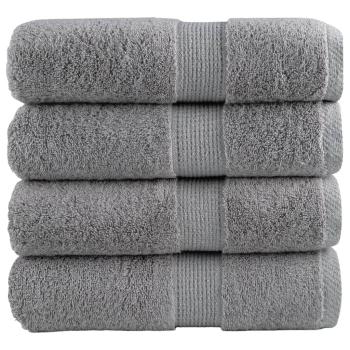 ARDEBO.de - Premium-Gästetücher SOLUND 4 Stk. Grau 30x50 cm 600 g/m²