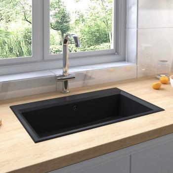 ARDEBO.de - Küchenspüle Schwarz 790x500x193 mm Granit