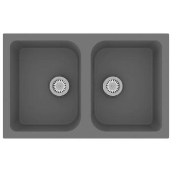 Küchenspüle Grau 760x480x184 mm Granit