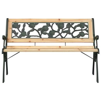 Gartenbank mit rosenmuster Rückenlehne 116 cm Holz