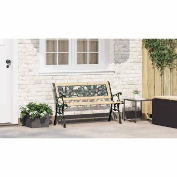 Gartenbank mit rosenmuster Rückenlehne 116 cm Holz
