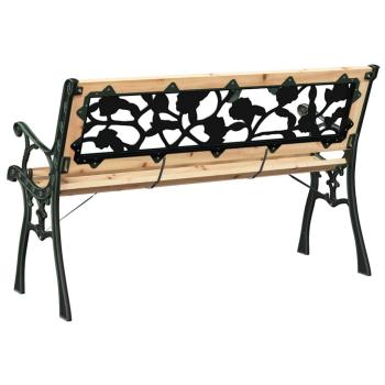 Gartenbank mit rosenmuster Rückenlehne 116 cm Holz
