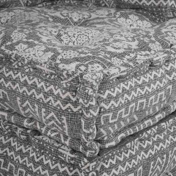 2-Sitzer Modularer Pouffe Sofa Umwandelbar Hellgrau Stoff