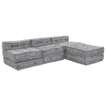 ARDEBO.de - 4-Sitzer Modularer Pouf Sofa Umwandelbar in Hellgrau