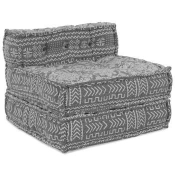 4-Sitzer Modularer Pouf Sofa Umwandelbar in Hellgrau