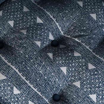 2-Sitzer Modul Pouffe Sofa Umwandelbar Indigo Stoff