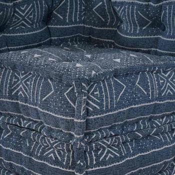 2-Sitzer Modul Pouffe Sofa Umwandelbar Indigo Stoff