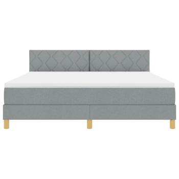 Boxspringbett mit Matratze Hellgrau 180x200 cm Stoff