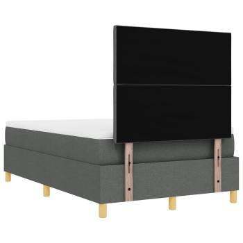 Boxspringbett mit Matratze & Bank Dunkelgrau 120x190 cm Stoff