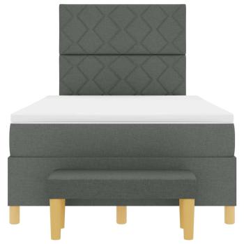 Boxspringbett mit Matratze & Bank Dunkelgrau 120x190 cm Stoff