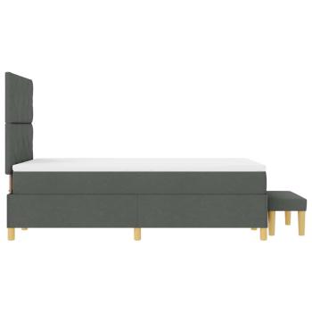 Boxspringbett mit Matratze & Bank Dunkelgrau 120x190 cm Stoff
