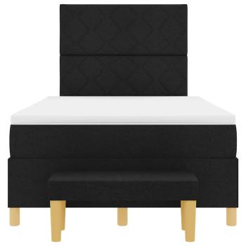 Boxspringbett mit Matratze und Bank Schwarz 120x190 cm Stoff