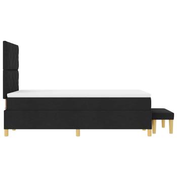 Boxspringbett mit Matratze und Bank Schwarz 120x190 cm Stoff