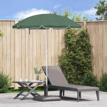 ARDEBO.de - Strand-Schirm mit Metallstange Grün 161x193 cm Polyester