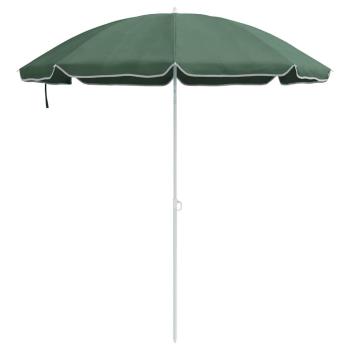 Strand-Schirm mit Metallstange Grün 161x193 cm Polyester