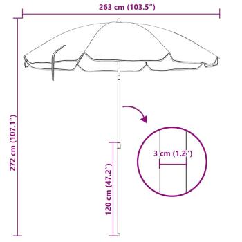Strandparasol mit Aluminiumgestell Blau & Weiß 300 cm