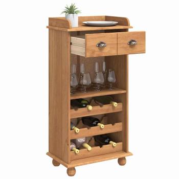 Weinregal ASKIM für 12 Flaschen Honigbraun Massivholz Kiefer