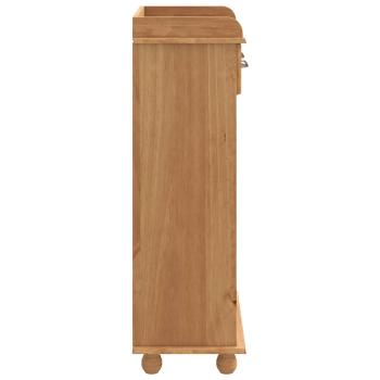 Weinregal ASKIM für 12 Flaschen Honigbraun Massivholz Kiefer