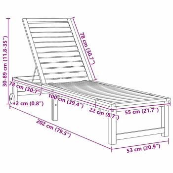 Sonnenliege aus massivem Holz Akazie