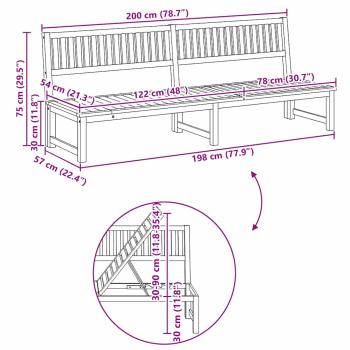Sonnenliege Braun Akazienholz Einheitsgröße