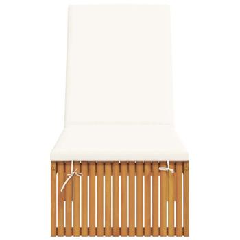 Gepolsterte Sonnenliege Hellbraun und Creme Massivholz und Polyester
