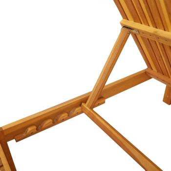 Sonnenliege mit Kissen Grau, Braun Massivholz, Polyesterkissen