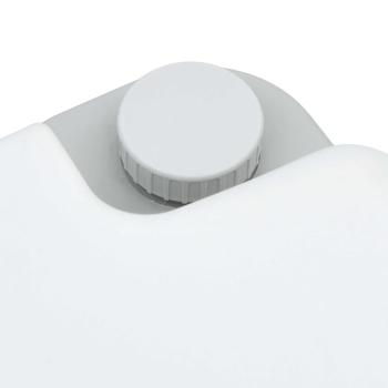 Tragbare Toilette in Grau und Weiß aus Kunststoff, 10 L