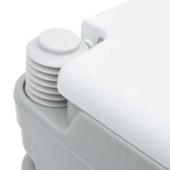Tragbare Toilette in Grau und Weiß aus Kunststoff, 10 L