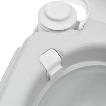 Tragbare Toilette in Grau und Weiß aus Kunststoff, 10 L