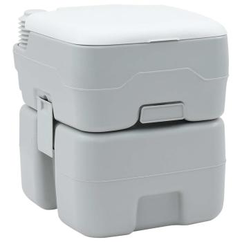 ARDEBO.de - Tragbare Toilette in Grau & Weiß aus Kunststoff - 20 L