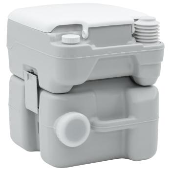 Tragbare Toilette in Grau & Weiß aus Kunststoff - 20 L